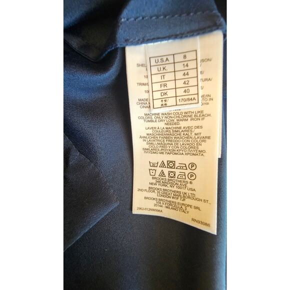 Brooks Brothers Sleeveless Sash Tie Navy Blue Blouse, New, Sz 8 - Picture 7 of 10